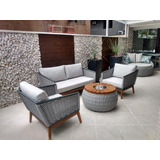 Conjunto De Sofá Em Corda Náutica, +chaise Em Fibra Sinteta