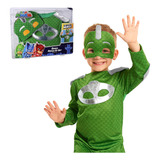 Conjunto De Vestidos Pj Masks Turbo Blast Gekko Com Máscara