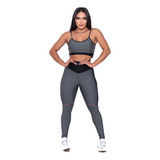 Conjunto Feminino Academia Legging + Top Com Bojo Fitness 