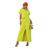 Conjunto Feminino Blusa E Saia Transpassada Ana Claudia Lima