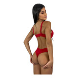 Conjunto Feminino Reforçado Sutiã Calcinha Liso Conforto