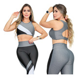 Conjunto Fitness Feminino Cropped E Calça Zero Transparente