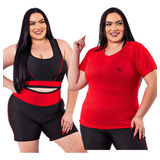 Conjunto Fitness Feminino Roupa Academia + Camiseta Dryfit