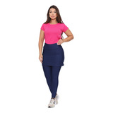 Conjunto Fitness Roupa Evangelica Bolso Dry Fit Calça Saia