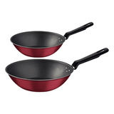Conjunto Frigideiras 28cm E 24cm Wok Antiaderente Tramontina