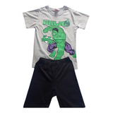 Conjunto Infantil Camiseta Hulk + Short - Produto Licenciado