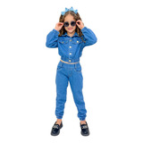Conjunto Infantil Inverno Jeans Jaqueta E Calça Blogueirinha