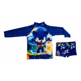 Conjunto Infantil Sonic, O Filme Uv50+ Proteção Solar 