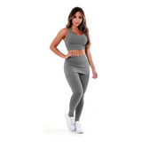 Conjunto Legging Calça Tapa Bumbum E Top Roupa Para Academia