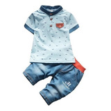 Conjunto Masculino Infantil Camiseta + Short Casual- Cs01