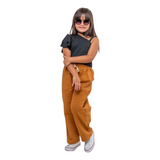 Conjunto Menina Infantil Fashion Blogueirinha Pantalona Diva