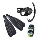 Conjunto Mergulho Fun Dive, Máscara Snorkel Nadadeira Speed Cor Preto - Bra 44/45