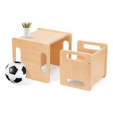 Conjunto Mesa Cadeirinha Infantil Em Madeira Montessori