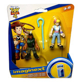Conjunto Mini Bonecos Imaginext - Boneco Menino Combat Carl E Boneca Menina Betty Bo Peep - Toy Story Disney - Fisher Price Brinquedos