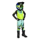 Conjunto Motocross Infantil Verde Neon