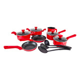 Conjunto Panelas Indução Cerâmico Pratic Cook Red 10 Pç Mimo