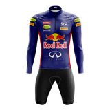 Conjunto Para Ciclismo Bermuda E Camisa Rb Blue Uv+50