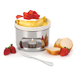 Conjunto Para Fondue De Queijo Brie Forma Inox Branco - 4 Pe