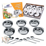 Conjunto Para Sobremesa 12 Peças Jogo De Taças Inox Gourmet Cor Prateado
