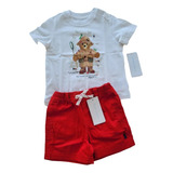 Conjunto Ralph Laren T-shirt E Short Baby Boy - Tam 12 E 24