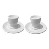 Conjunto Recém Casados Suporte P/ Ovo Mole Porcelana + Pires