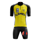 Conjunto Roupa Bike Kit Ciclismo Camisa E Bermuda Espuma
