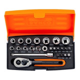 Conjunto Soclavave De 1/4 De 25 Peças De Tubos De Chave Sl25 Crique Bahco