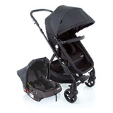 Conjunto Travel System Poppy 3.0 Duo Preto Mescla Cosco Kids
