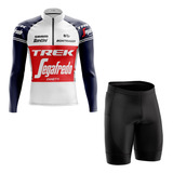 Conjunto Uniforme Ciclista Bermuda E Camisa Trek Segafredo 