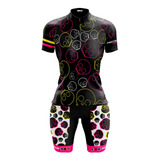 Conjunto Uniforme Ciclista Roupa Para Ciclismo Feminino Neon