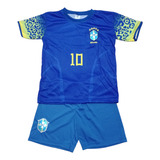Conjunto Uniforme Infantil Seleçã Criança Camisa E Calção