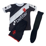 Conjunto Uniforme Infantil Vasco Short Camisa +meião