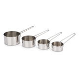 Conjunto Xícara Medidora De Inox Cozinha 4 Peças Brinox Cor Cinza