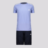 Conjunto adidas 3 Stripes Juvenil Azul E Marinho