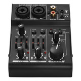Console De Mixagem Card Sound 3 Canais Karaoke Mixing Mini