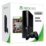 Console Xbox 360 Super Slim 2015 Hd 500gb Travado + Gta 5 + 1 Controle Original Sem Fio