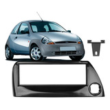 Contra Frente Painel Para Rádio Ford Ka Com Furo 1 Din Preta