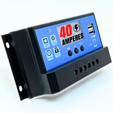 Controlador De Carga Para Painel Solar 40a Usb 12/24v - Pwm