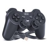 Controle Gamer Usb Para Pc E Playstation 3 Tv Com Fio Preto