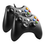 Controle Para Xbox360 E Pc Gamer C/2unidades Cor Preto