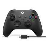 Controle Sem Fio + Cabo Usb Xbox Series S X One Pc Preto 