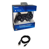 Controle Sem Fio Compatível Ps3 E Pc Brinde Cabo Usb
