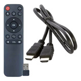 Controle Usb Tv Box E Smart Tv Sem Fio + Cabo Hdmi De Brinde