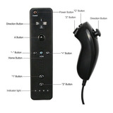 Controle Wii Remote + Nunchuck Compativel Nintendo Wii Wii U Cor Preto