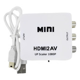 Conversor Hdmi P/ Av 1080p Adaptador Video Composto 3 Rca