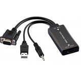 Conversor Vga M X Hdmi F C/ Áudio Multilaser Wi280 Cor Preto