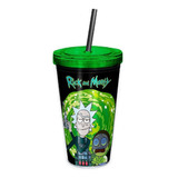 Copo Canudo Rick And Morty Portal Squad Cartoon Network Cor Preto