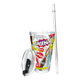 Copo Coca Cola De Vidro Com Tampa E Canudo Drink 450ml