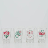Copo Dose Fluminense Kit 4 Copos Doses Pinga Kit Oficial