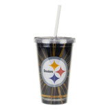 Copo Nfl Com Canudo Pittsburgh Steelers 480ml Color:preto